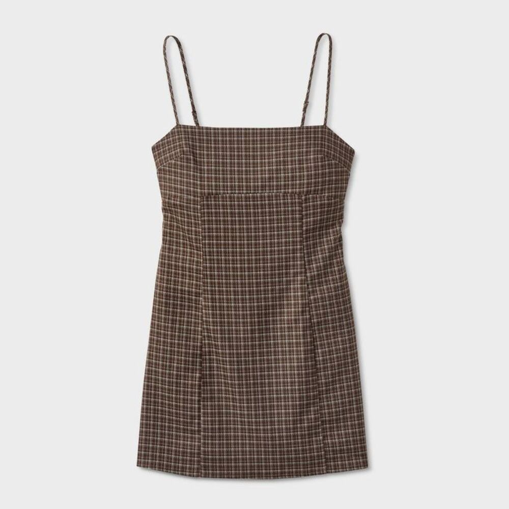 Women's dELiA*s Mini A-Line Dress - Brown Plaid XXL - Picture 4 of 4